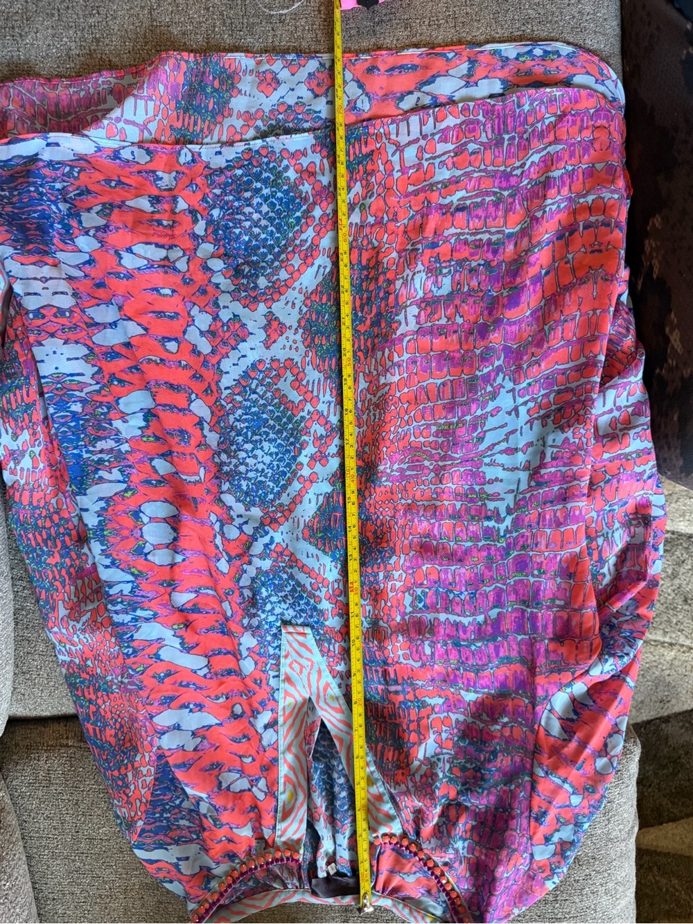 💯 Silk Hale Bob Pink and Blue Python Patterned Tunic - Picture 7 of 7